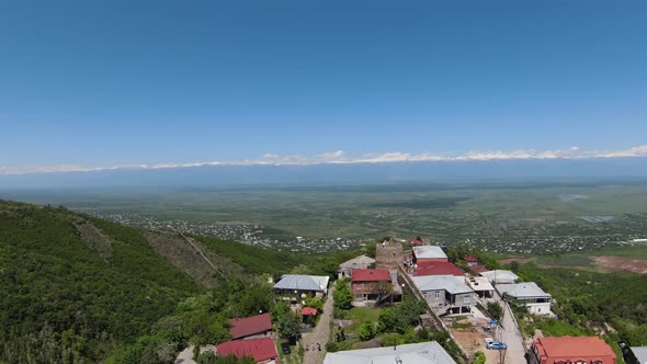 Georgian Mountain Village Kakheti Arial Flyby