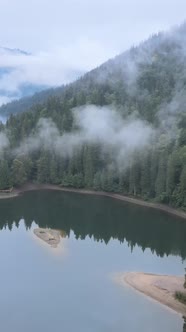 Vertical Video Mountain Lake Synevyr