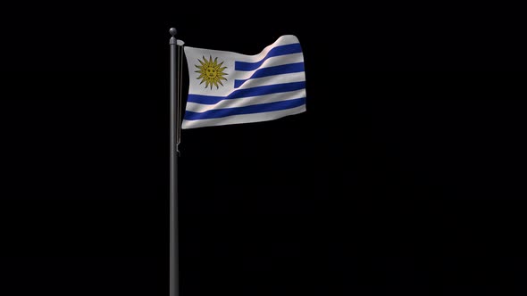 Uruguay Flag With Alpha 4K