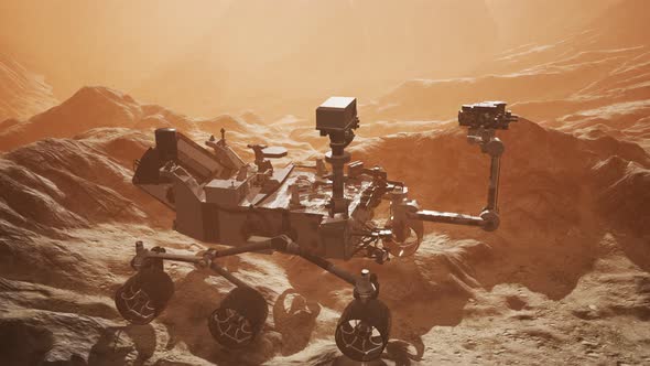 Curiosity Mars Rover Exploring the Surface of Red Planet