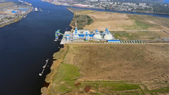 Sea port aerial view