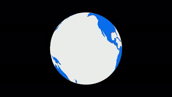 New 3d rotated planet earth animation on black background