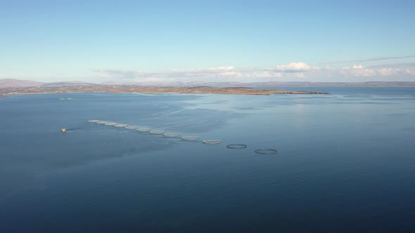 Aerial View of Fish Farm in County Donegal  Ireland