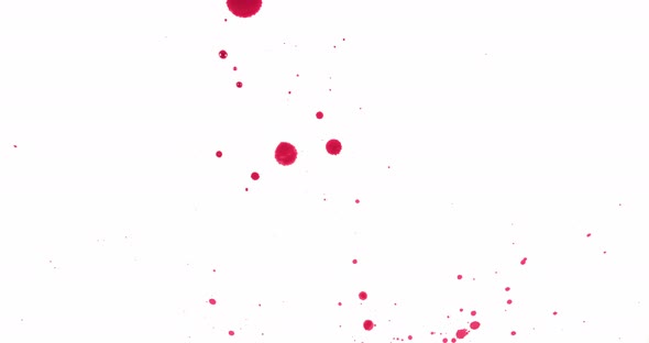 Splashes Of Red Paint On A White Background