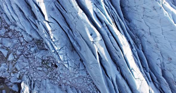 Flying over Svinafellsjokull Glacier in Iceland