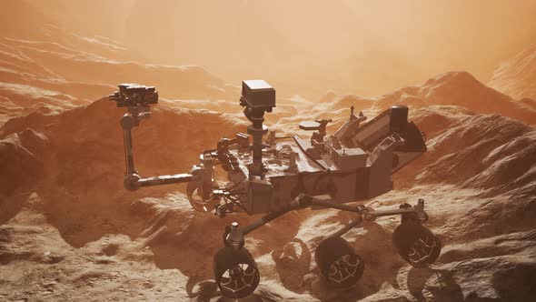 Curiosity Mars Rover Exploring the Surface of Red Planet