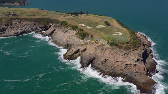 Drone fly over the golf court