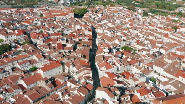 Aerial Footage of the Winding Cobbled Streets That Run Down From the Main Square