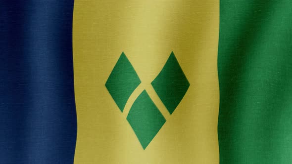 The National Flag of Saint Vincent and the Grenadines