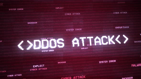 DDos hacker attack Computer screen with hacking warning message. Malware, Cyber Attack, Hacking