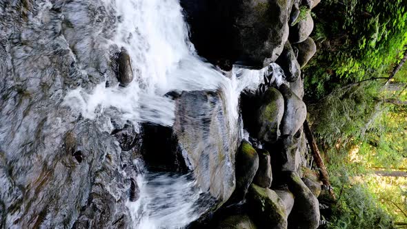 Little waterfall in the forest in Oregon