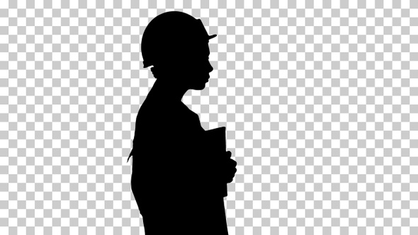 Silhouette Woman in lab coat, Alpha Channel