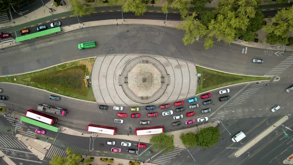 Cenital view of Paseo de la Reforma in Mexico city