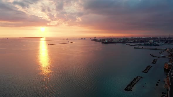 Aerial view of Taranto sea port