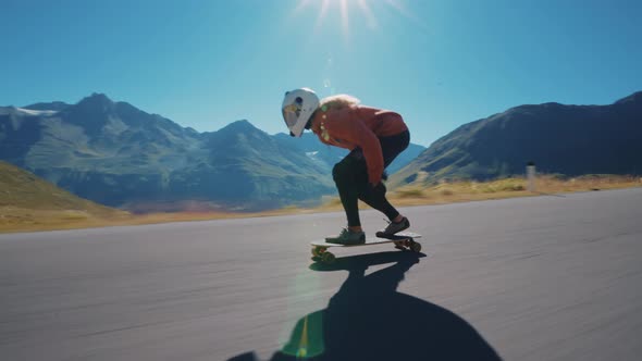 Cinematic downhill longboard session