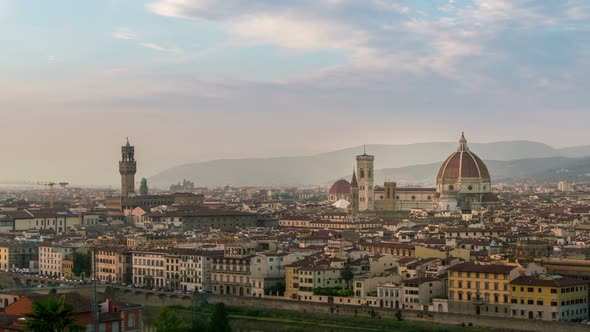 Time Lapse of Florence City Skyline in Italy