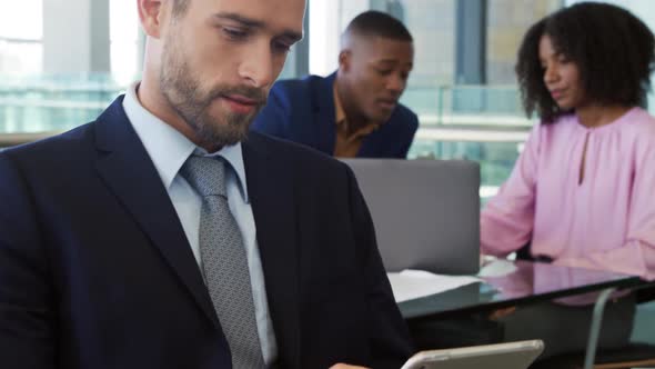 Young business people working in a modern office