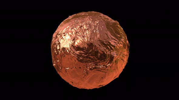 Melting Copper Metal Liquid Ball