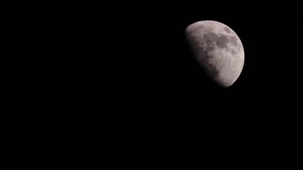 Moon at Night on Black Sky