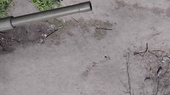 Vertical Video of a Burnt Military Equipment During the War in Ukraine