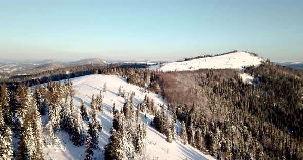 From Great Heigh Fairytale Mountain Landscape Snow Covered Alpine Sharp Peaks