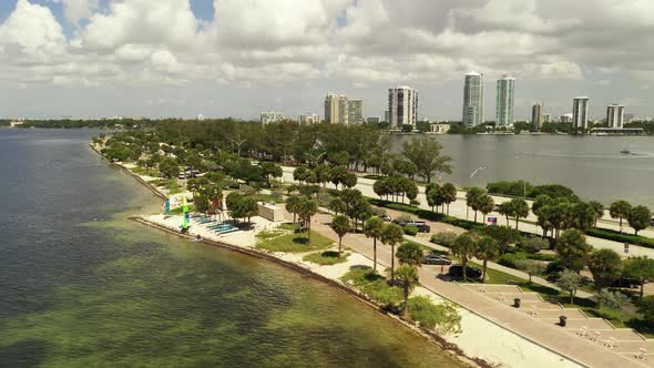 Aerial Video Key Biscayne Miami Beach Reopening During Coronavirus Covid 19 Pandemic June 2020