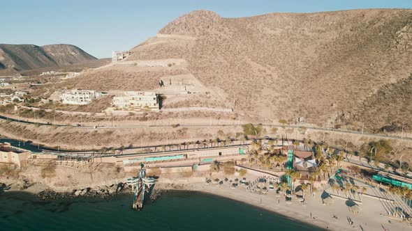 Aerial view of Coromuel beach in Mexico