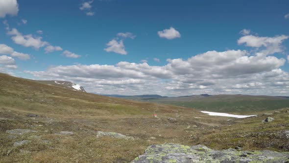 time lapse of a summer day on a scandinavian mountains