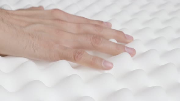 Inspecting surface of memory foam peak and valley mattress 4K 2160p 30fps  UltraHD  video - Orthoped