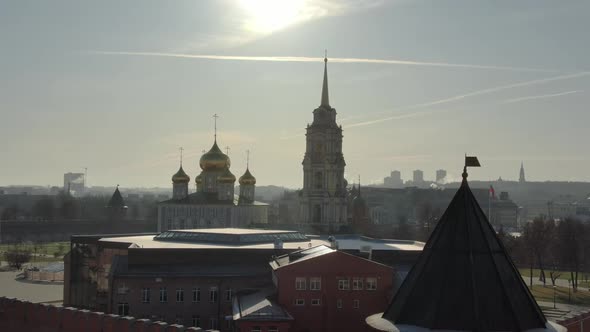 The Cathedrals of the Tula Kremlin are of Amazing Beauty Against the Background of a Clear Blue Sky