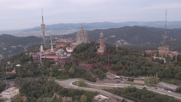 Tibidabo mountain with its attractions