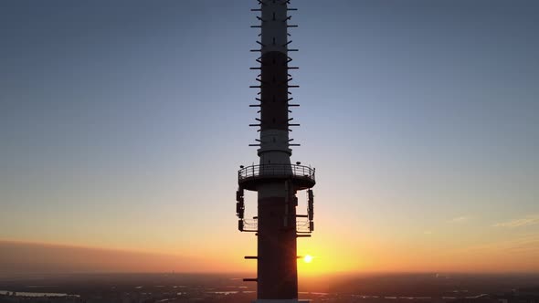 TV Tower in the Morning at Dawn in Kyiv, Ukraine