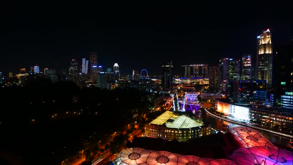 Time lapse of Building in Singapore city