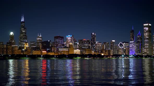 Skyline of Chicago in the Evening