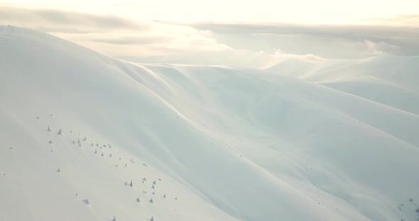 Aerial Shot of Majestic Sunrise in the Mountains