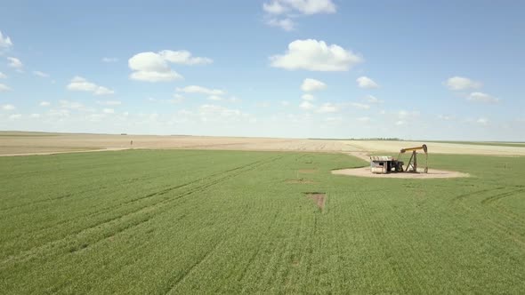 Aerial view of farmlands on Eastern Plains in the Spring.