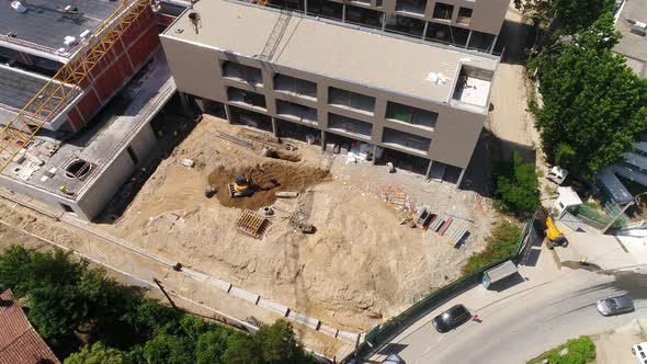 Construction Area with New Buildings