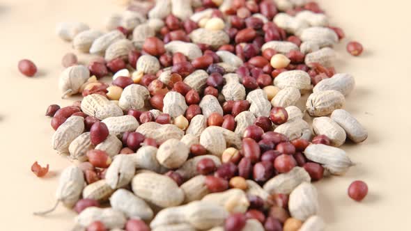 Processed Pea Nuts in a Bowl on Table Top Down