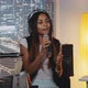Home Recording Studio: Multiracial Pretty Vocalist Singing Song Into Microphone - VideoHive Item for Sale
