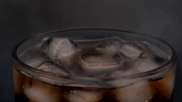 Ice Glass Is Filled with Soda Water