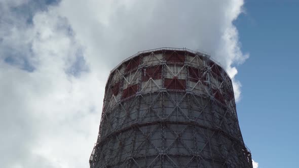 Thermal Power Plant the Smoke Extracted By a Thermal Power Plant on the Chimney in the Production