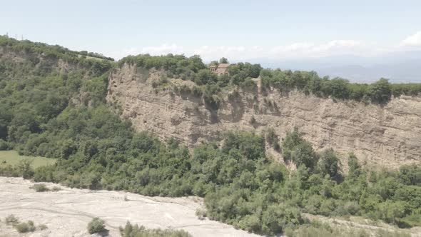 Aerial view of Saint Shio monastery in Telavi, Georgia 2021