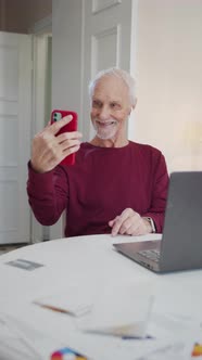 An Elderly Man Learns to Take a Selfie