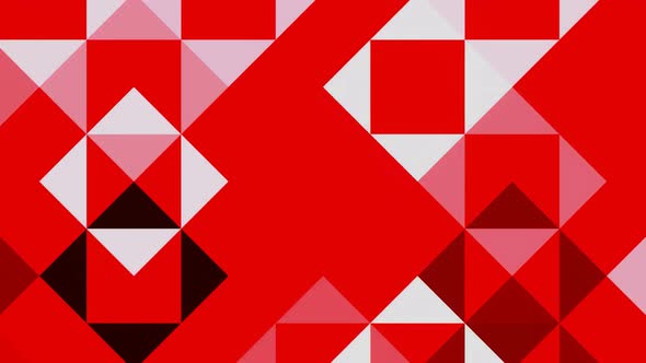 Red, white and black triangular background animation.