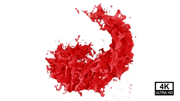 Red Paint Splash Spiral 4K alt