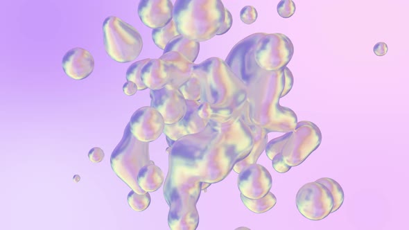 Holographic Liquid Blobs Abstract Flowing Animation