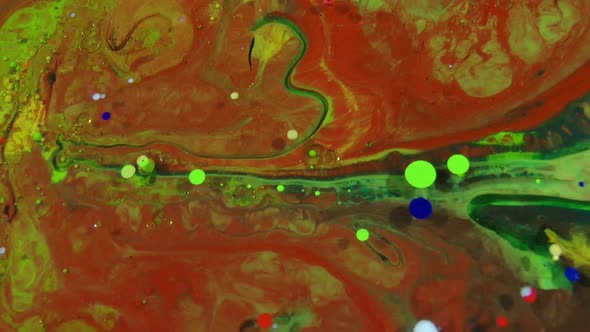 Abstract Oil Surface Moving Surface Liquid Paint Splashing Reaction 5