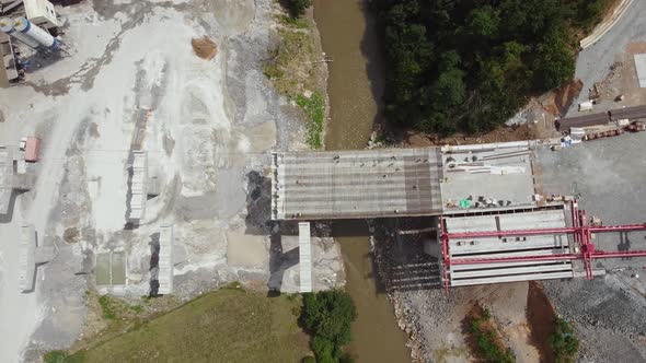 Building Bridge Via Workers Aerial