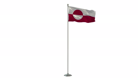 Greenland  Looping Of The Waving flag Pole With Alpha