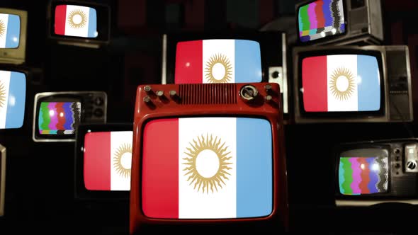 Flag of Cordoba Province, Argentina, on Retro TVs.